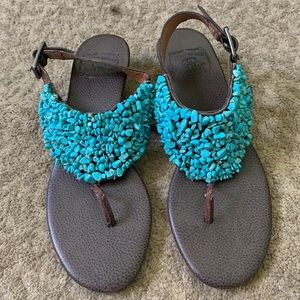 Lucky brand Turquoise accented sandals
